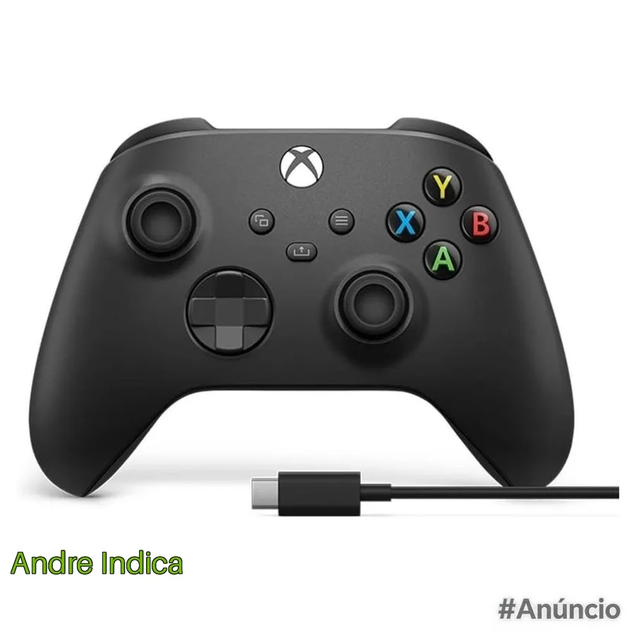 Controle para Xbox Sem Fio Preto  Cabo USB-C