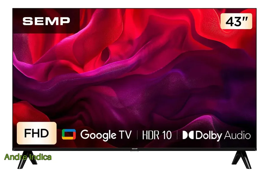 Smart Tv Semp 43 Polegadas Led Full Hd S42 Wifi Bluetooth Google Tv 2 Hdmi Hdr10 Dolby Audio 43s42
